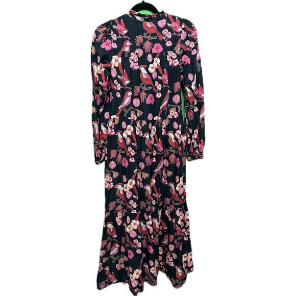 Olivia James The Label Lydia Dress Vintage Bird Black Maxi Dress Size XS - Picture 2 of 11
